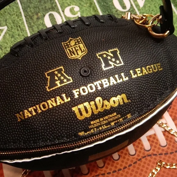 LIMITED EDITION Black and Gold Leather Football Bag 🏈 - Picture 14 of 17